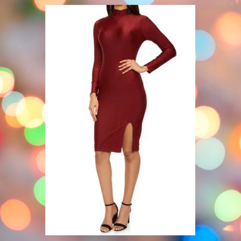 Burgundy Body Cam Dress